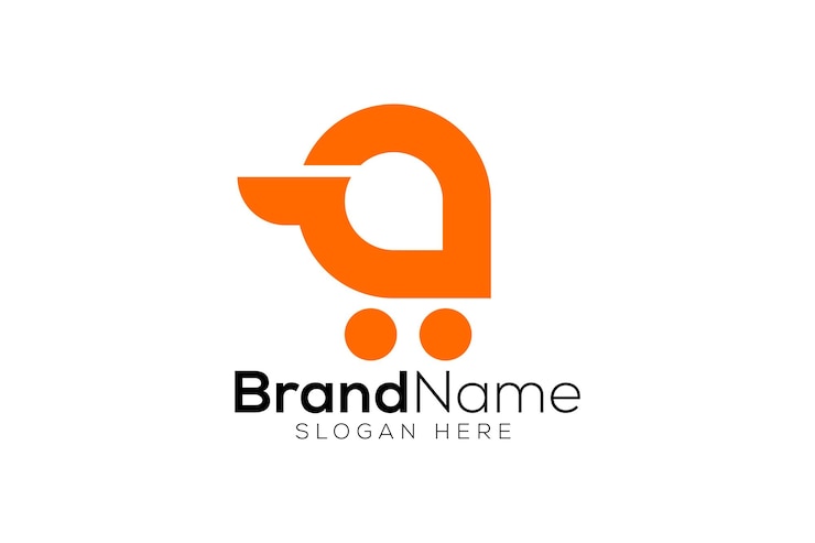 Vector letter a shopping cart icon logo design template