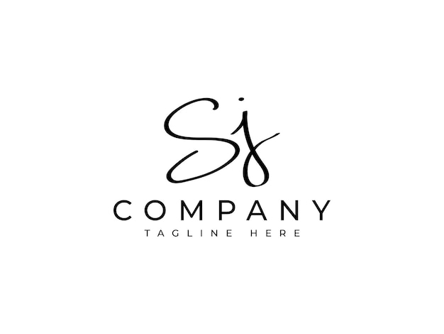 Letter sj signature handwritten logo design