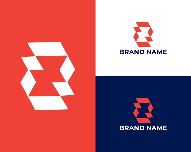 Vector letter sm abstract mark negative space logo design