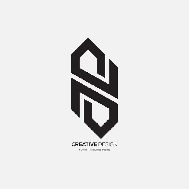 Letter Sn stijlvol vormalfabet met uniek abstract monogram logo-ontwerpidee