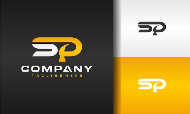 letter SP hammer logo