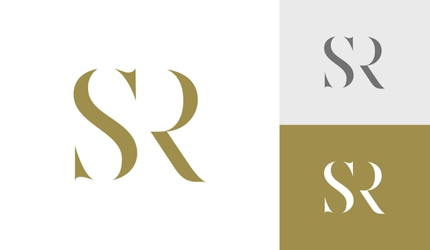 Vettore design del logo del monogramma iniziale della lettera sr