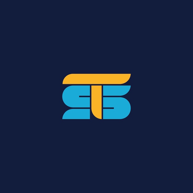 Letter ST or TS bold geometric logo design concept