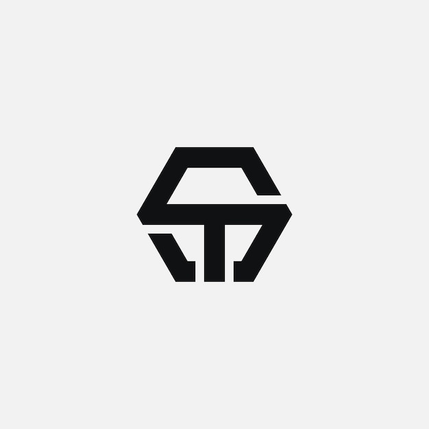 Letter ST TS Logo Design Icon vector template, bewerkbaar in vectorformaat in zwart-witte kleur