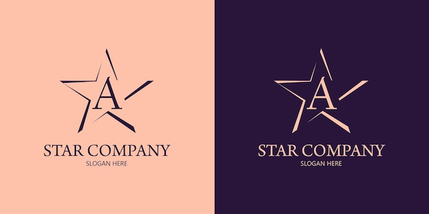 Letter A Star Logo Design