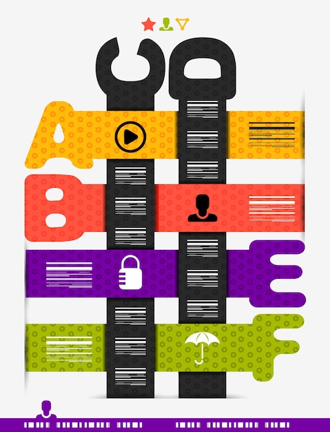Буквенные шаги баннеры инфографика