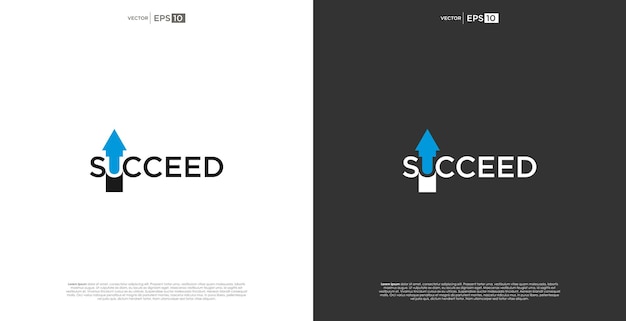 Vector letter succeed wordmark logo typography