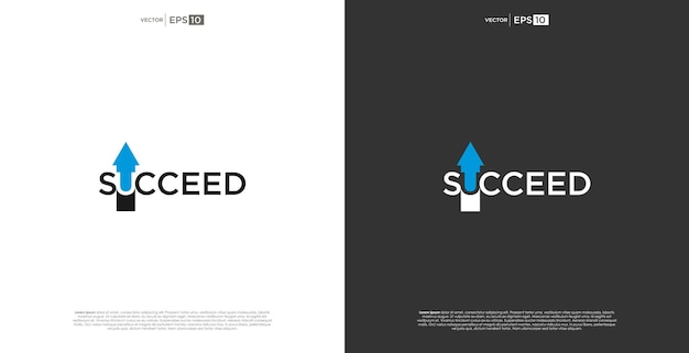 ベクトル succeed (サクセス) 文字マーク ロゴ タイポグラフィー