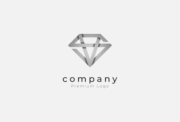 letter SV or VS Diamond Logo Design letter SW with diamond combination