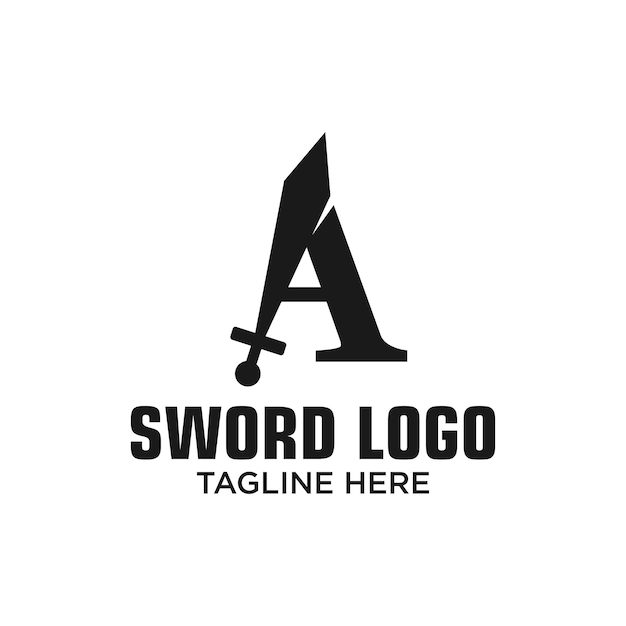 Vector letter a sword logo design template inspiration vector illustration