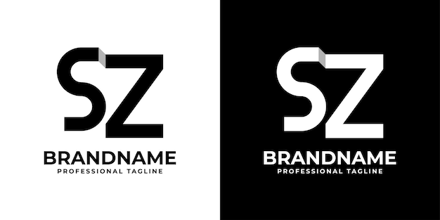 Letter SZ Monogram Logo suitable for any business with SZ or ZS initials