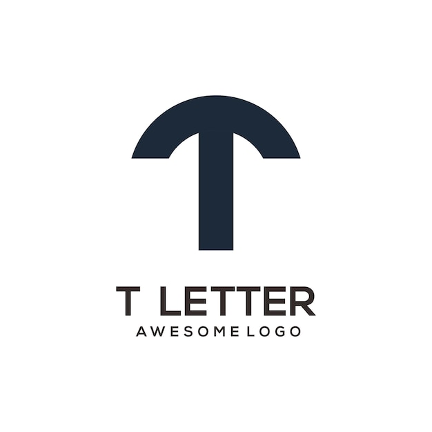 Letter t abstract logo ontwerp silhouet