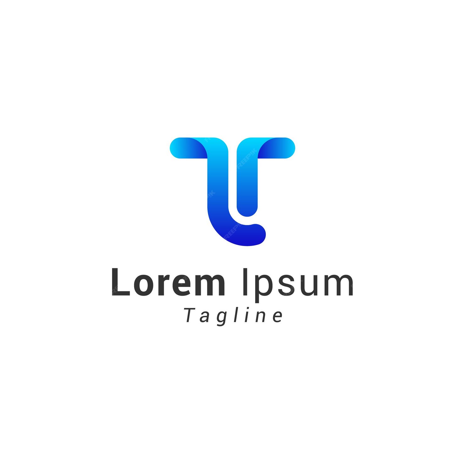 Premium Vector | Letter t blue gradient color logo