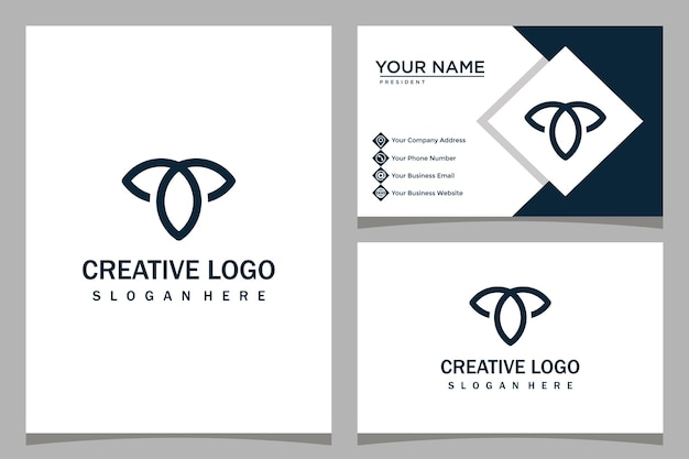 Letter t design logo template and business card design