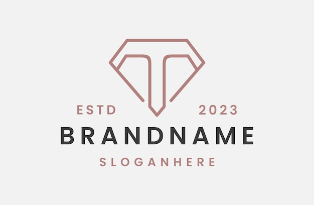 Letter t diamant logo pictogram ontwerp sjabloon vectorillustratie