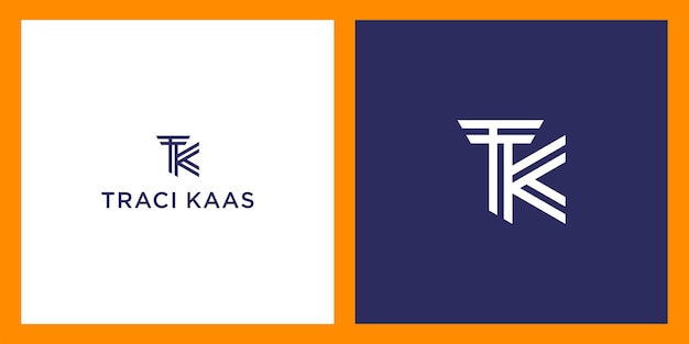 Letter T en K logo-ontwerp