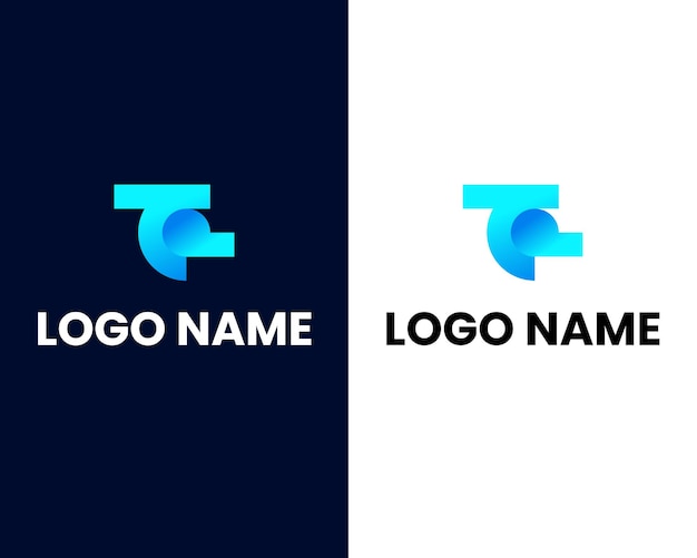 Letter t en p modern logo ontwerpsjabloon