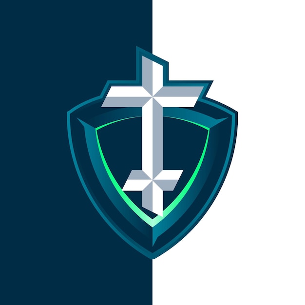 Vector letter t esports shield logo