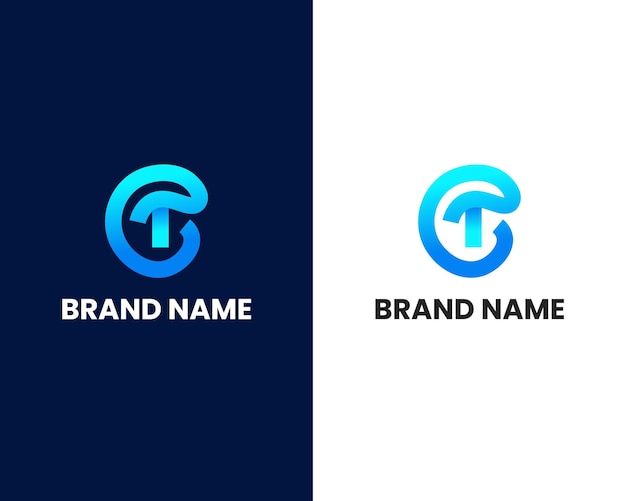 Letter t and g modern logo design template