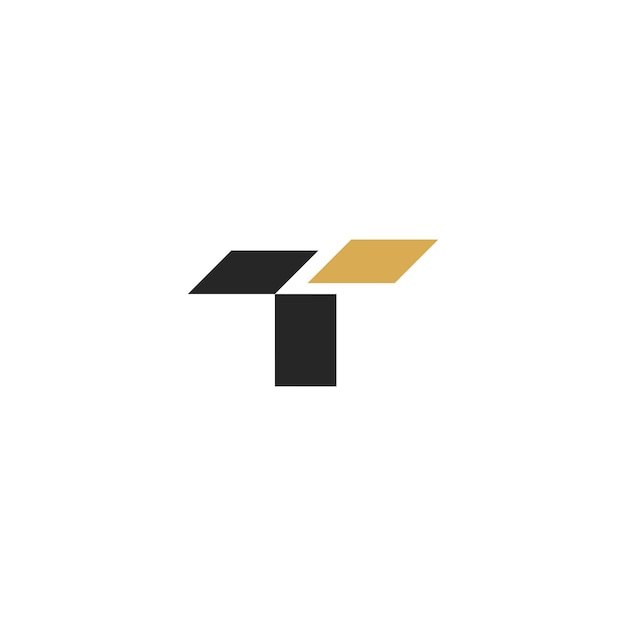 Letter t geometric logo design