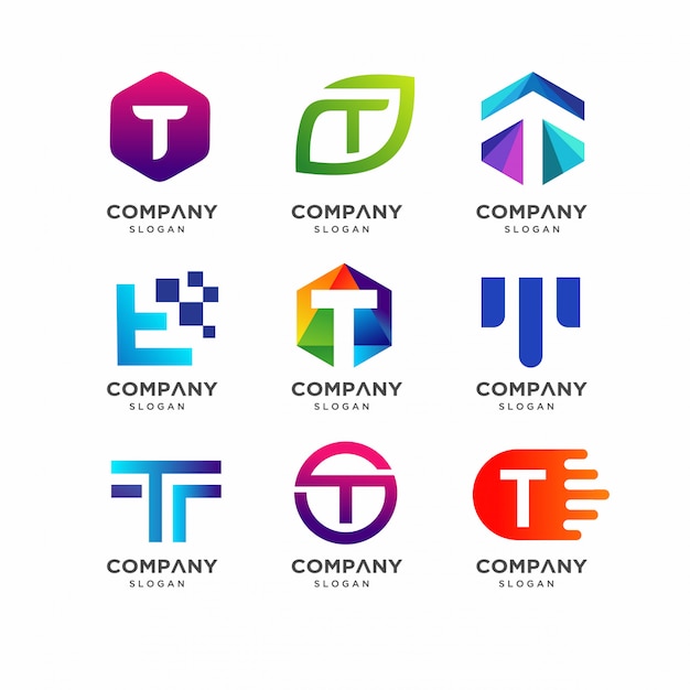 Modello di progettazione del logo della lettera t