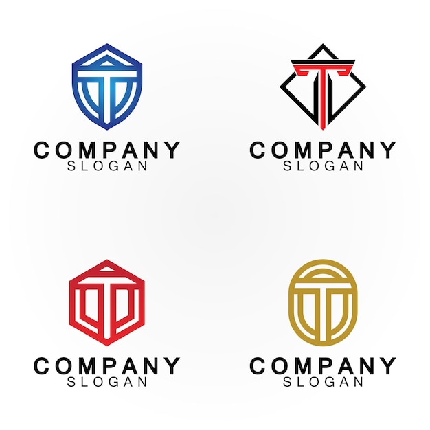 Шаблон дизайна иконки логотипа буквы T