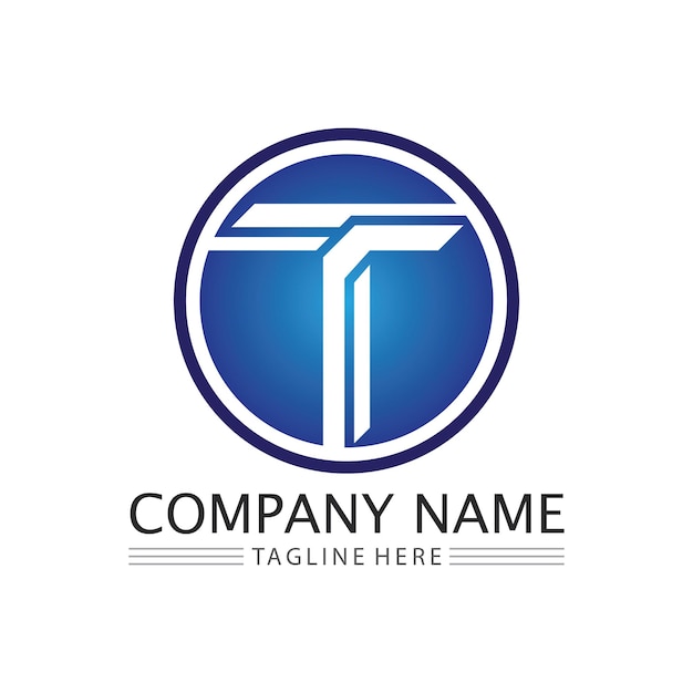 Изображение логотипа буквы T и графический вектор шрифта T
