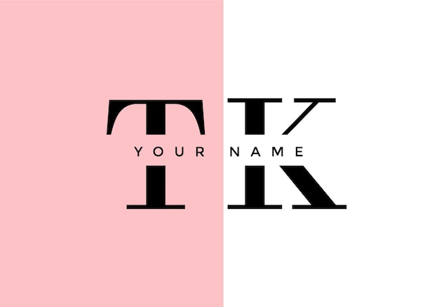 буква T, логотип K, подходящий для начального символа компании.