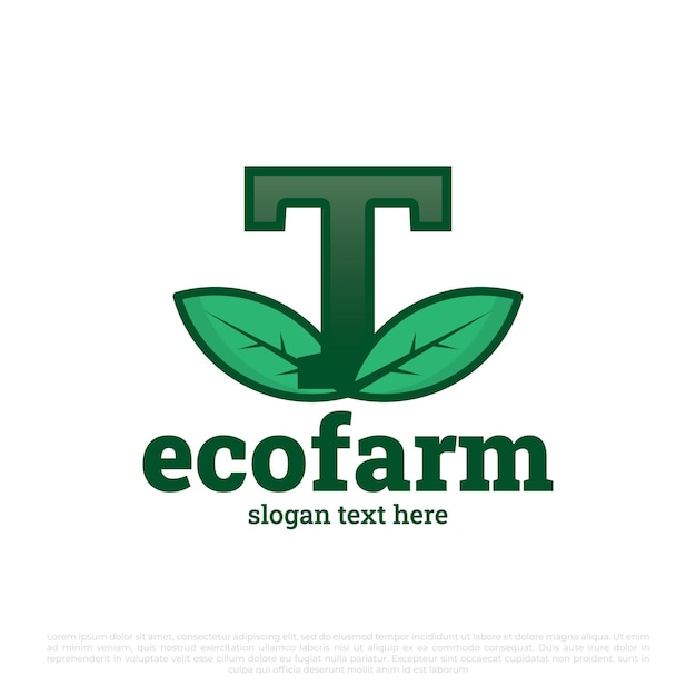 Letter t-logo met bladeren icon vector set geïsoleerd op witte achtergrond luxe natuur verlaat logo