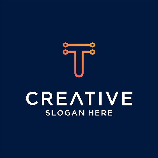 Letter t-logo sjabloonpictogramontwerp voor zaken van digitale modetechnologie