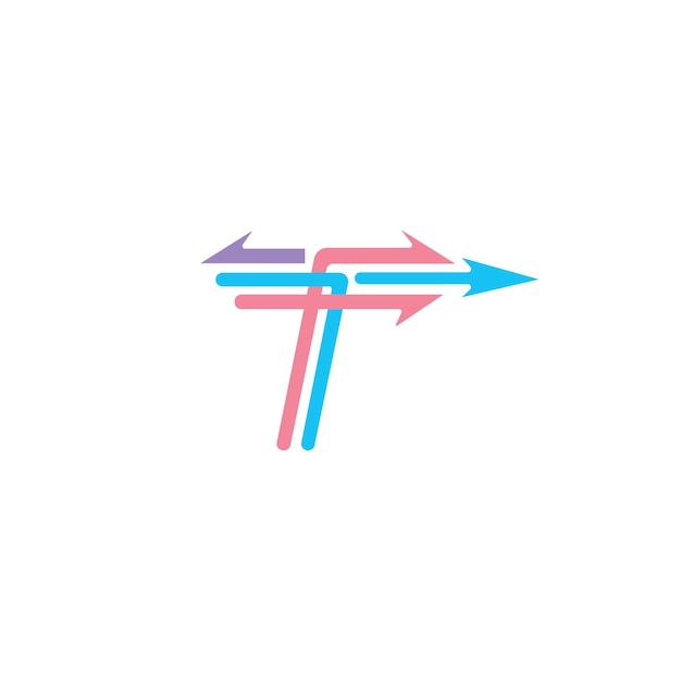 Letter T logo with arrow design