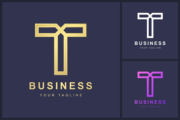 Letter T logo with twisted line concept