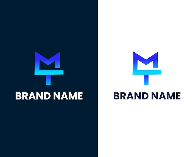 letter t and m modern logo design template