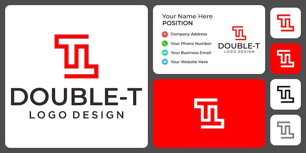 Letter t monogram ambigram logo design with business card template.