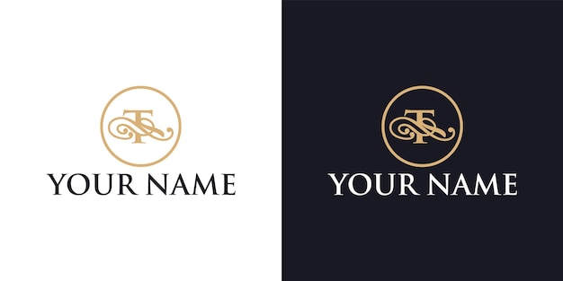 Letter T ornament luxury logo design