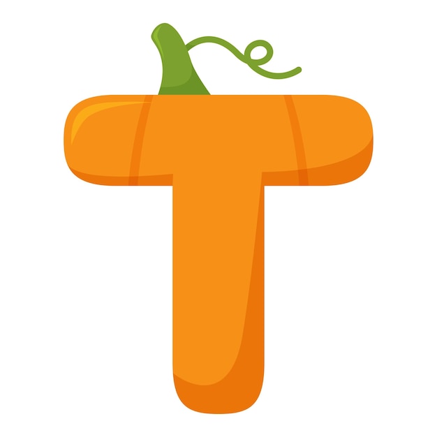 Letter T Pumpkin vector illustration