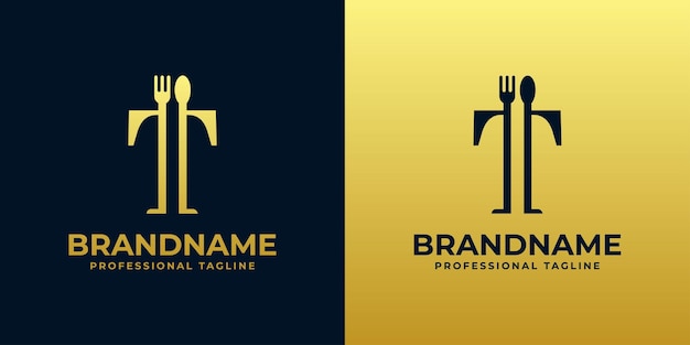 Letter T-restaurantlogo geschikt voor elk bedrijf met betrekking tot restaurantcafé-catering met T-initialen