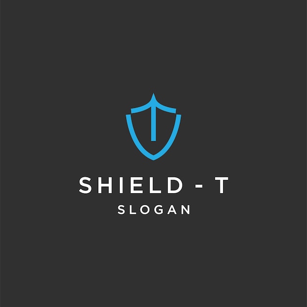 Letter t shield logo icon design template