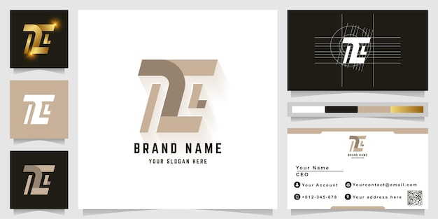 Letter T or TL monogram logo with business card design