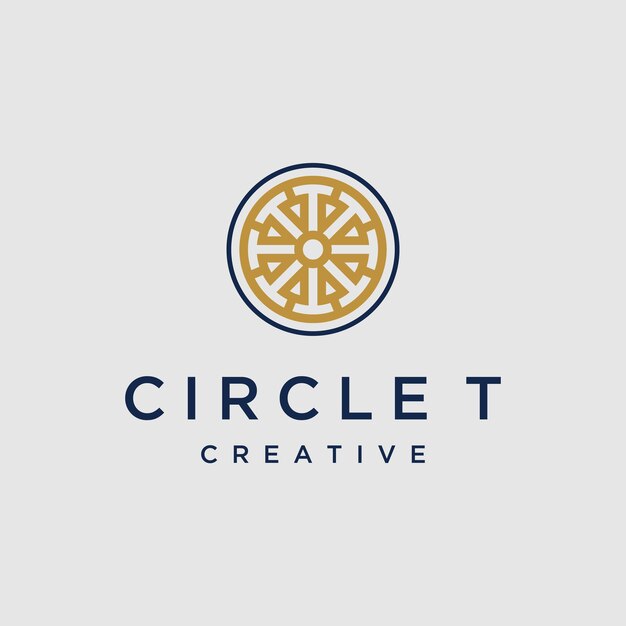 円飾りの文字 t ロゴ デザイン テンプレートのインスピレーション