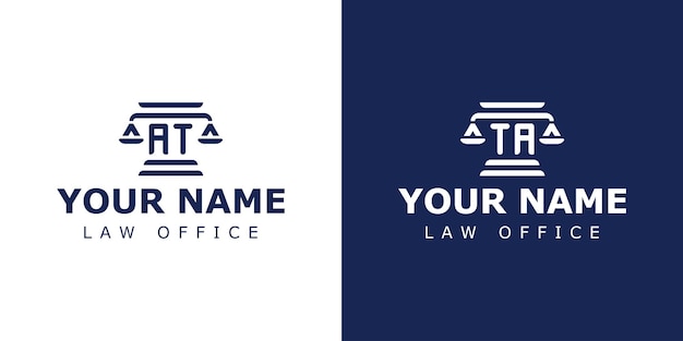 Letter AT and TA Legal Logo suitable for any business related to lawyer legal or justice with AT or TA initials