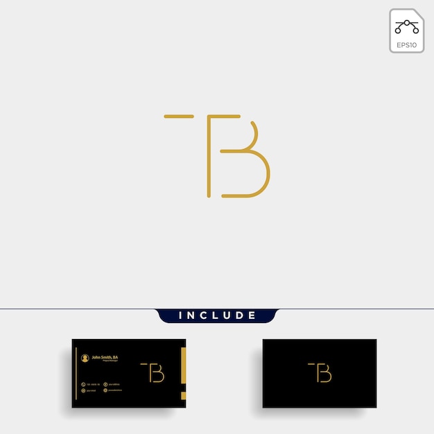 Letter tb bt t b logo design simple vector elegant