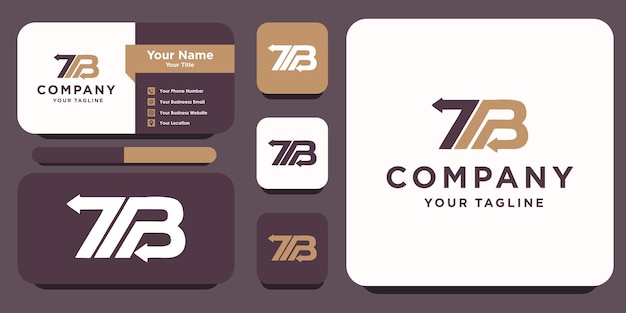 Letter TB of BT monogram logo met visitekaartje ontwerp premium vector Premium Vector