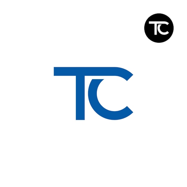 Vector letter tc monogram logo design simple