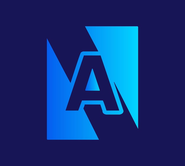 Letter A tech logo design