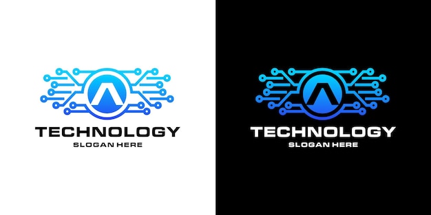 Letter A technology NFTs logo design