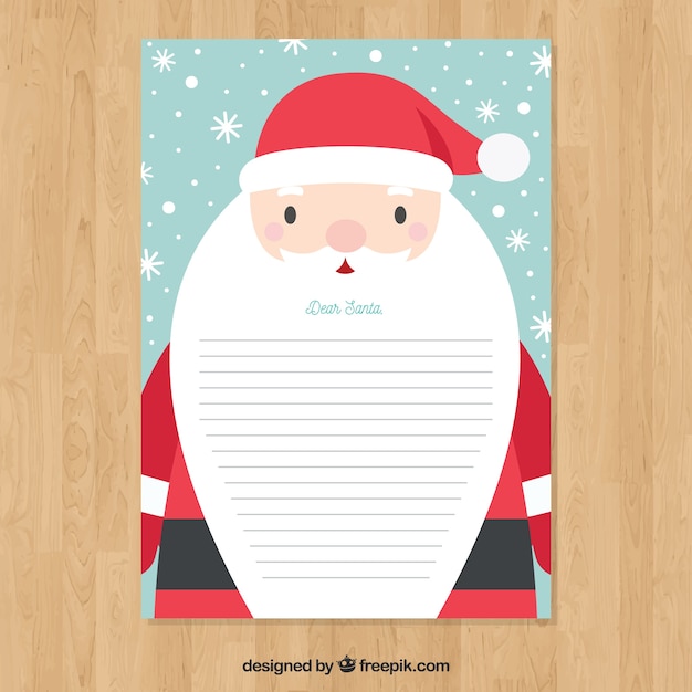 Vector letter template with santa claus