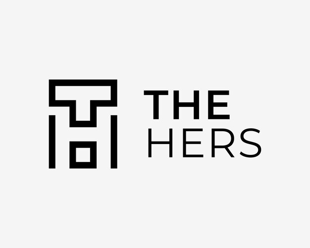 Буква TH HT Initials Simple Line Minimalist Modern Monogram Vector Logo Design