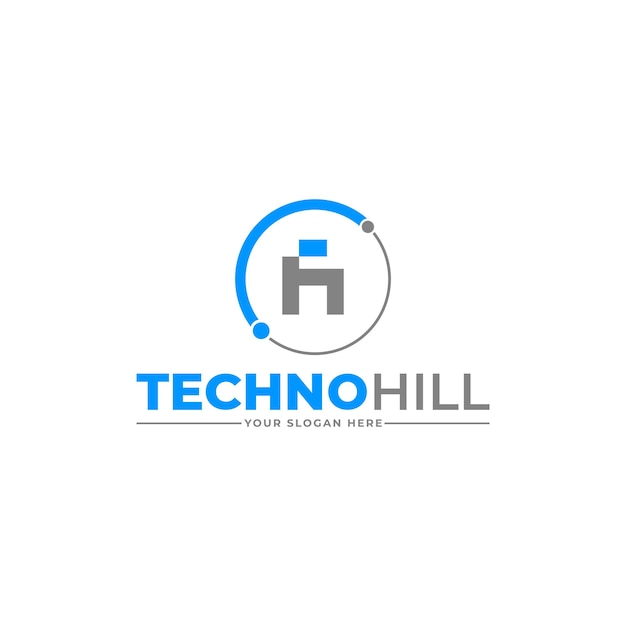 TH テクノロジー関連のビジネスロゴデザインテンプレート