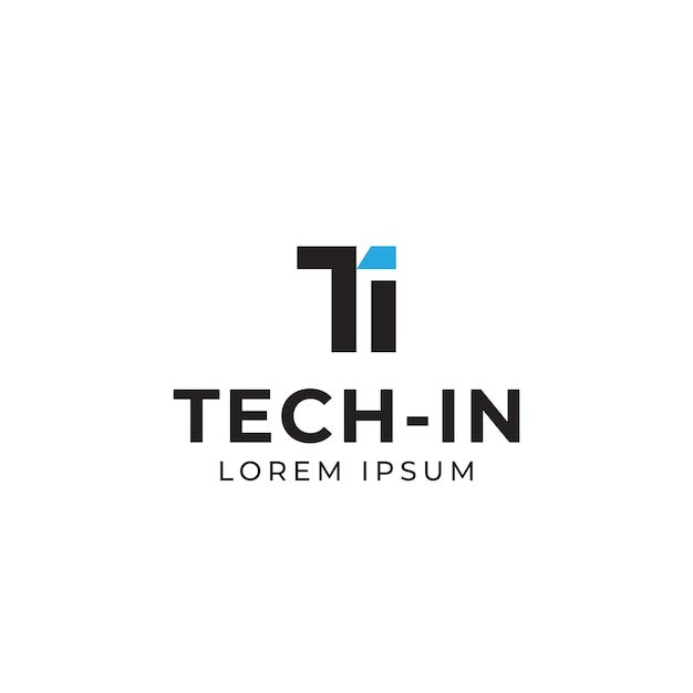 Vector letter ti logo with a uniquely modern and minimalist shape